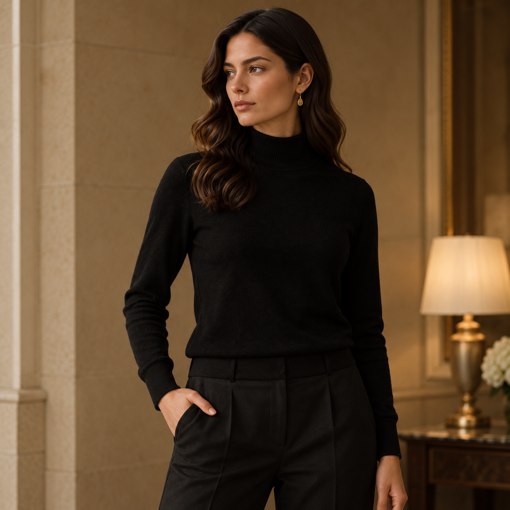The Noir Mock-Neck Knit
