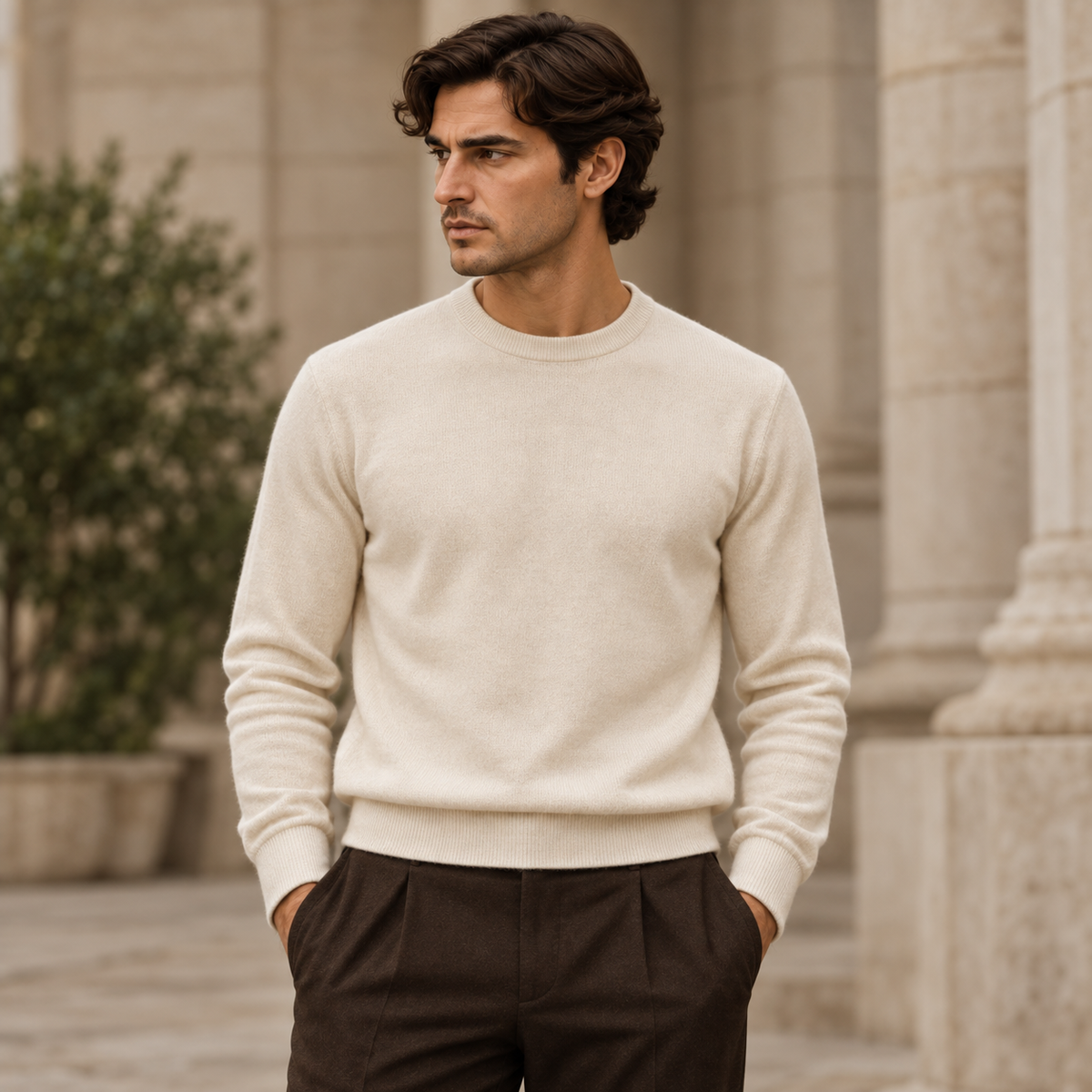 The Ivory Winter Crew-Neck Knit