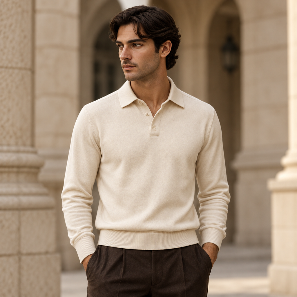 The Ivory Merino Polo