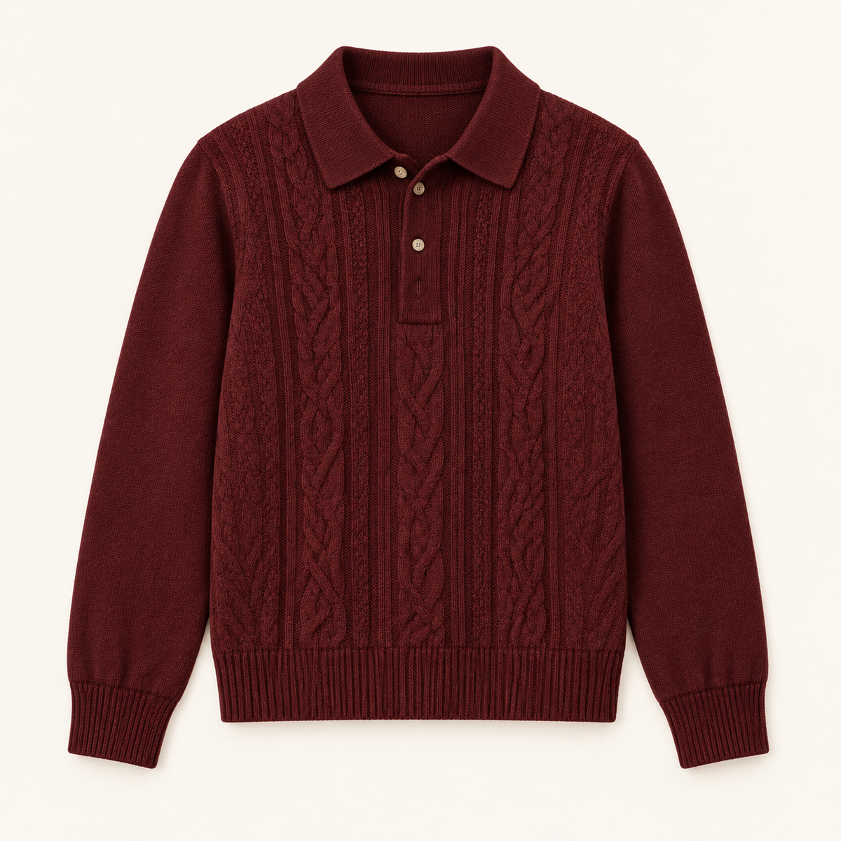 Boys Burgundy Knit Polo — Deep Burgundy