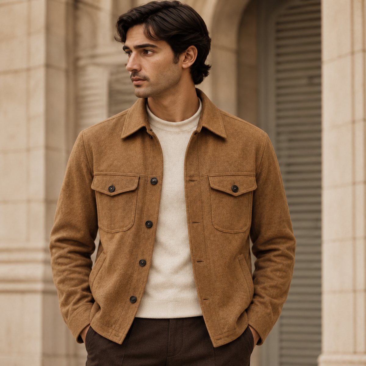 The Camel Wool Overshirt