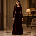 The Burgundy Velvet Winter Dress
