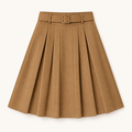 Girls Camel Pleated Skirt — Camel