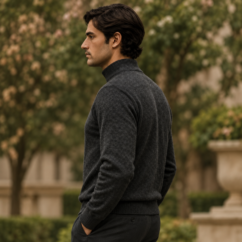 The Charcoal Mock-Neck Knit