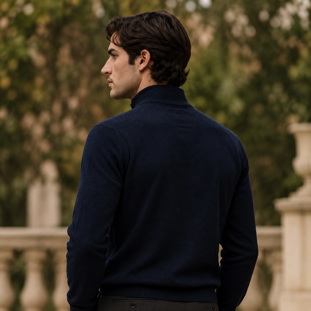 The Navy Half-Zip Knit