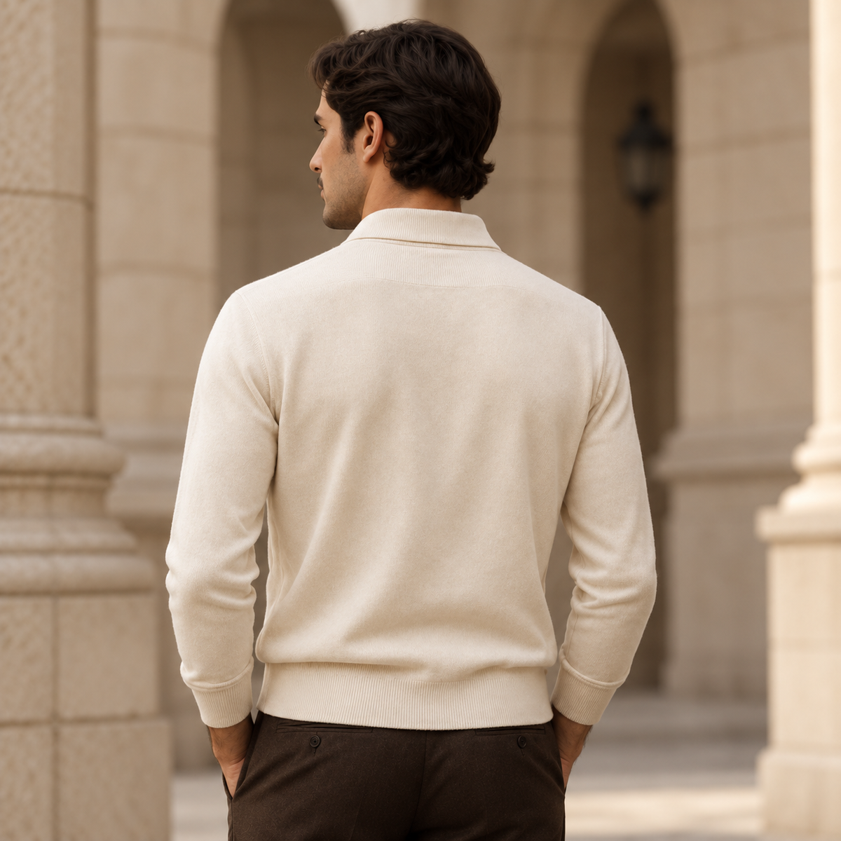 The Ivory Merino Polo