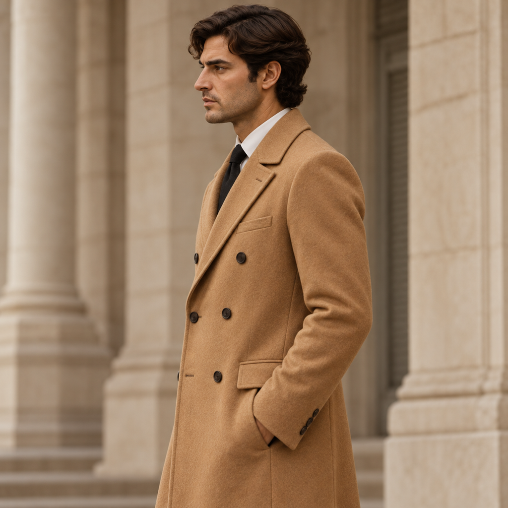 The Camel Double-Breasted Coat