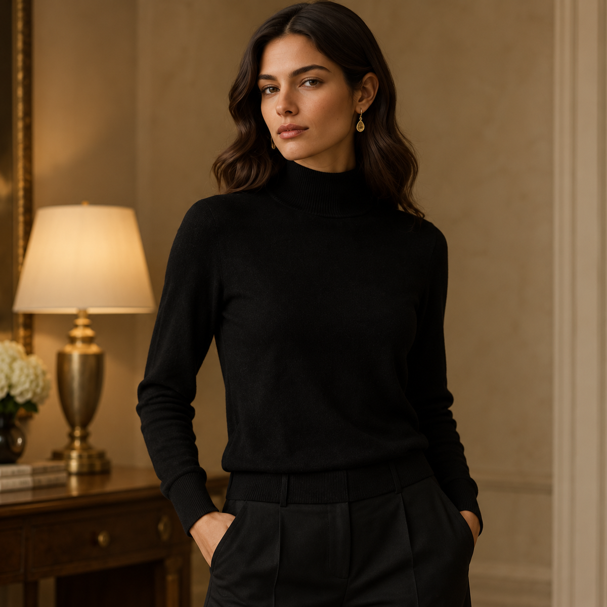 The Noir Mock-Neck Knit