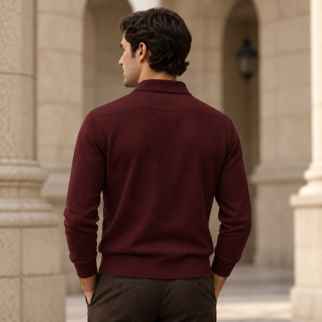 The Burgundy Knit Polo