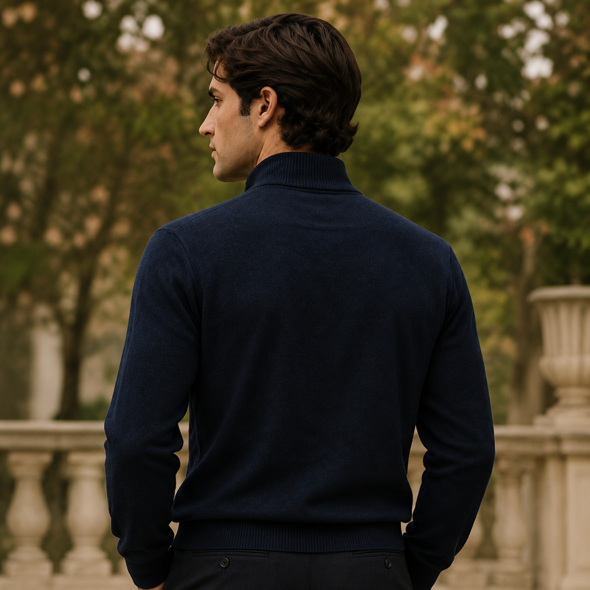 The Navy Half-Zip Knit