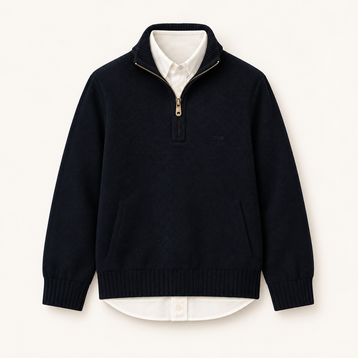 Boys Navy Half-Zip Knit — Heritage Navy