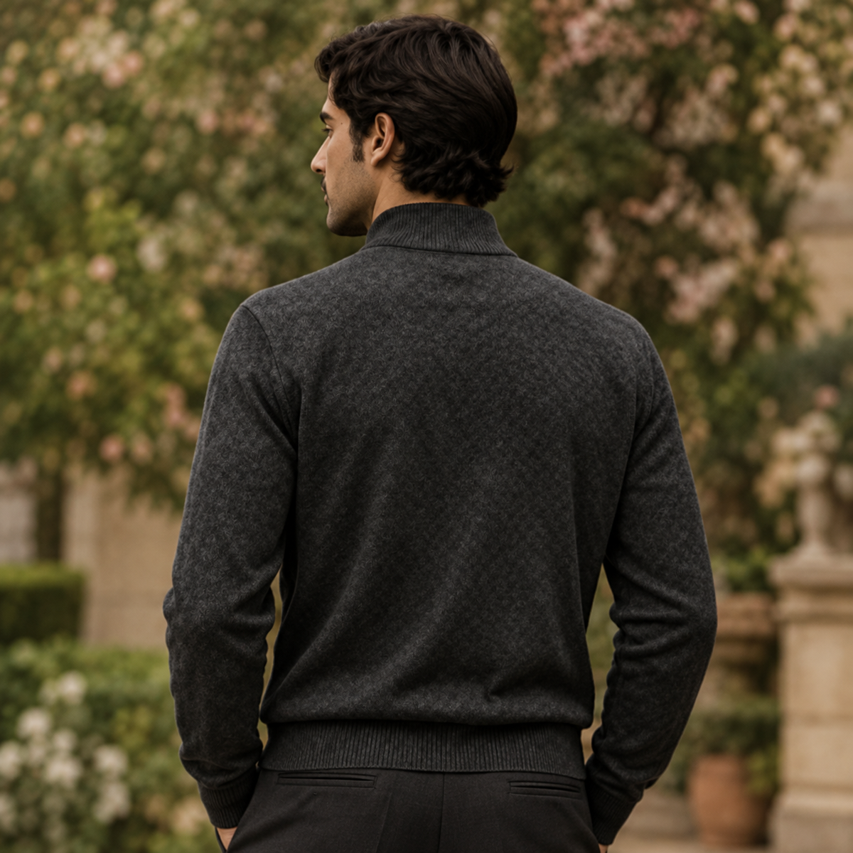 The Charcoal Mock-Neck Knit
