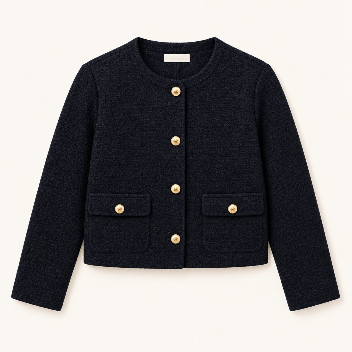 Girls Navy Bouclé Jacket — Heritage Navy