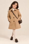 Girls Camel Heritage Coat — Camel