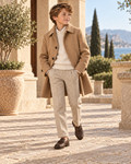 Boys Camel Wool Overshirt — Camel