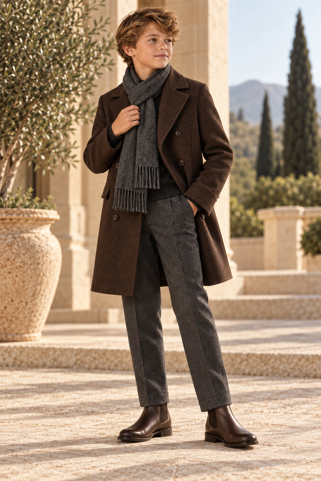 Boys Espresso Heritage Coat — Espresso