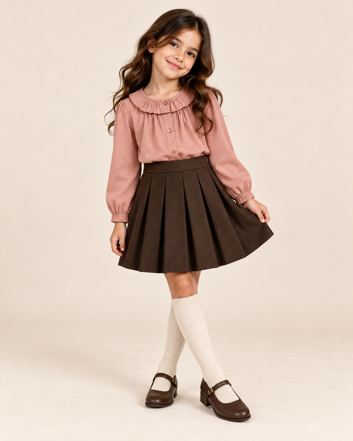 Girls Dusty Rose Heritage Blouse — Dusty Rose